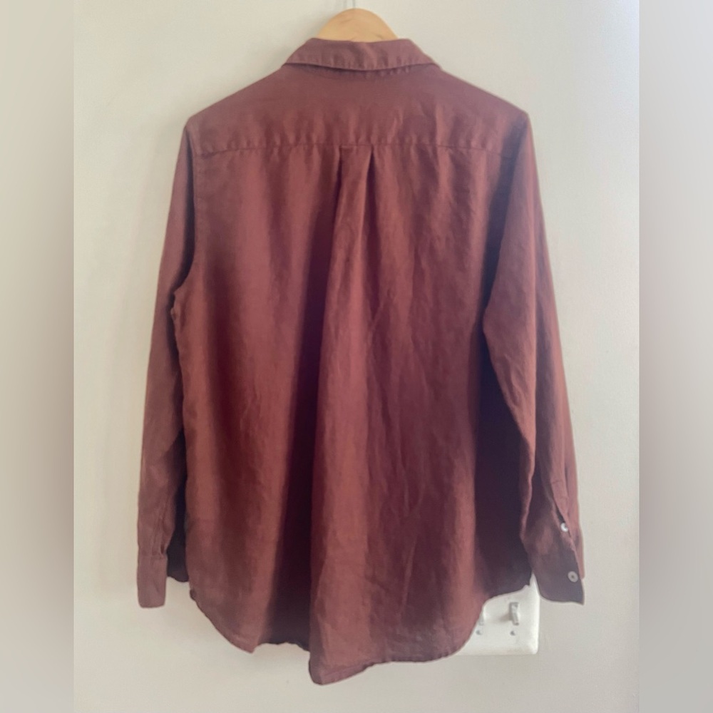Quince Brown Linen Button Down Shirt - Picture 2 of 8
